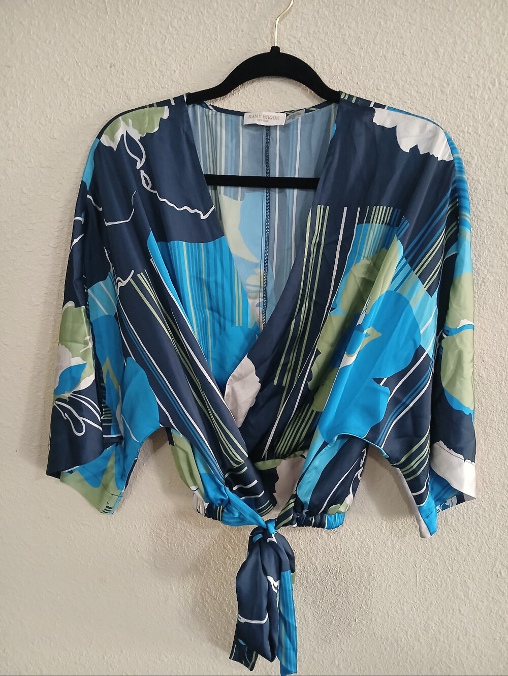 Ramy Brook Faux Wrap And Tie Crop Top